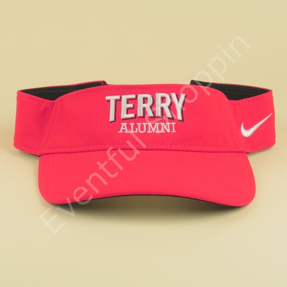 Nike Georgia Bulldogs Visor Mens Red Terry College of Business Alumni Hat New - Picture 2 of 9